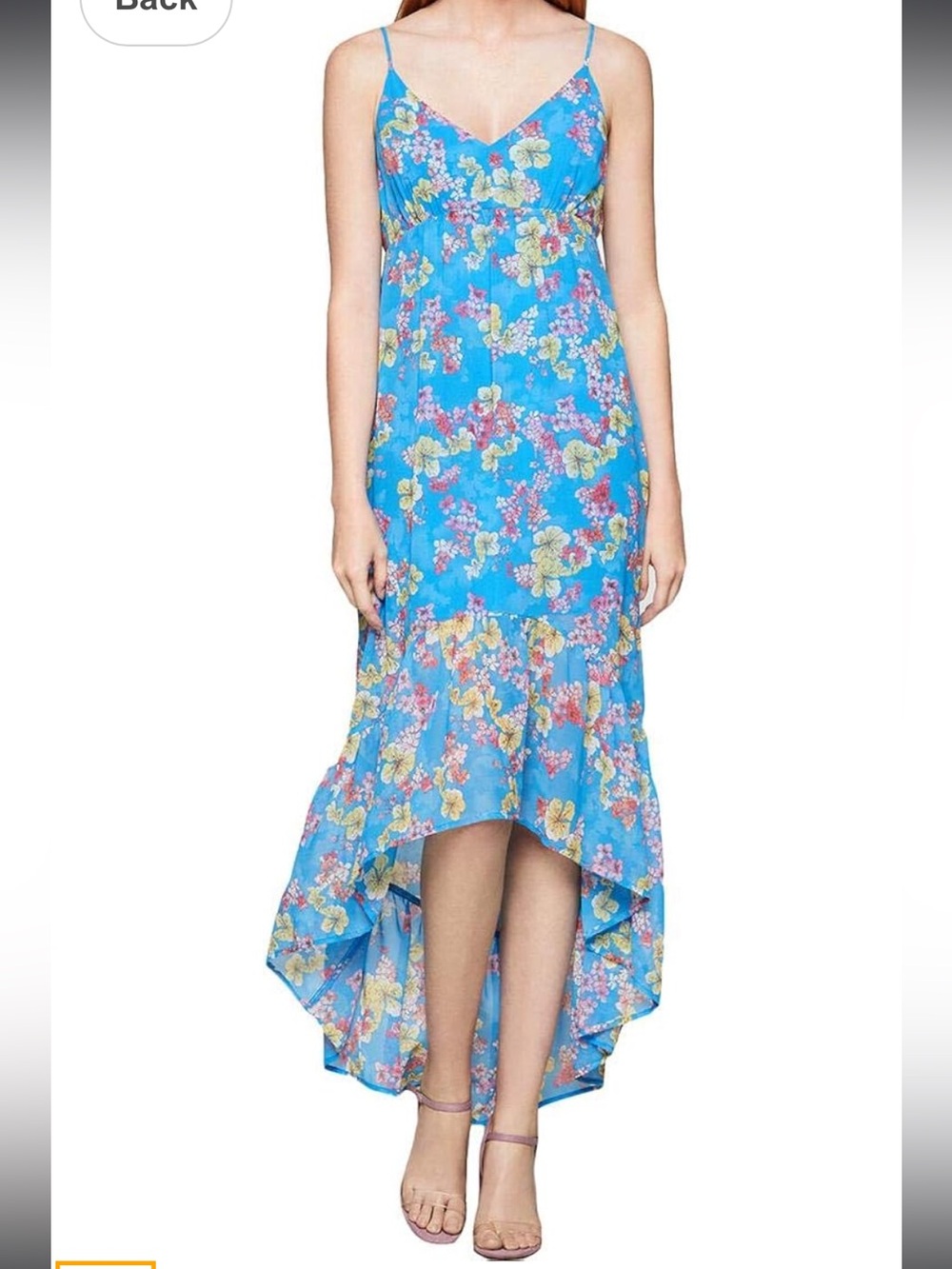 BCBGeneration Blue Floral Wrap Maxi Dress